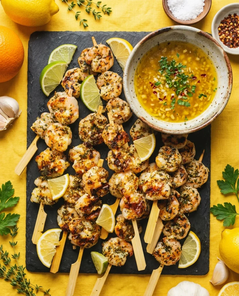 Grilled Citrus Garlic Shrimp Skewers