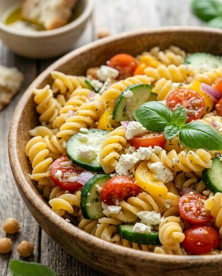 High Protein Greek Pasta Salad