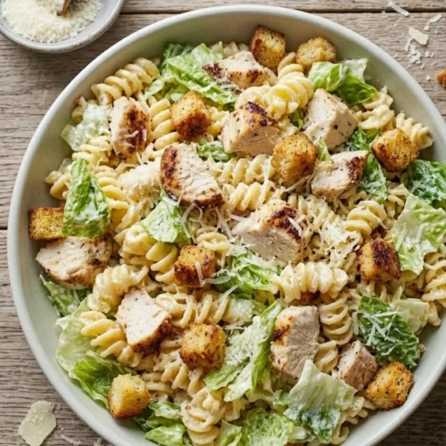 Easy Chicken Caesar Pasta Salad
