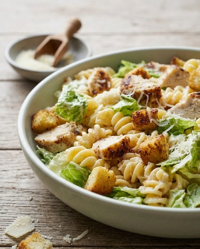 Easy Chicken Caesar Pasta Salad