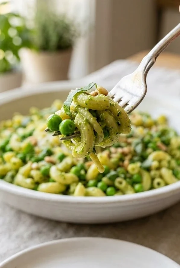Lemon Basil Pasta Salad with Peas