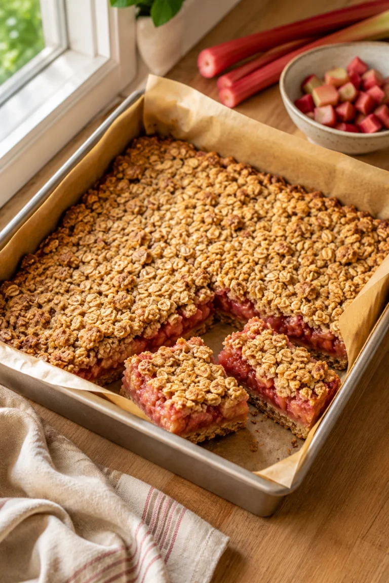 Oatmeal Rhubarb Bars