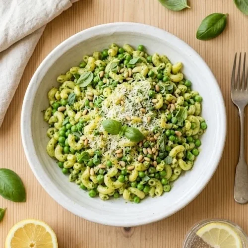 Lemon Basil Pasta Salad with Peas