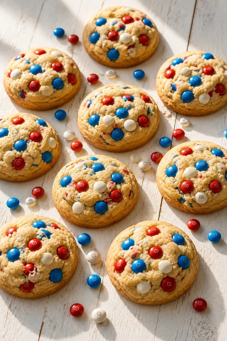 Red White and Blue M&M Cookies