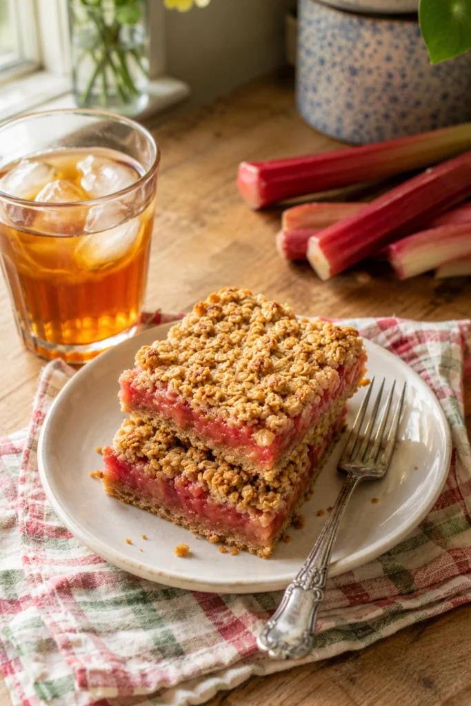 Oatmeal Rhubarb Bars
