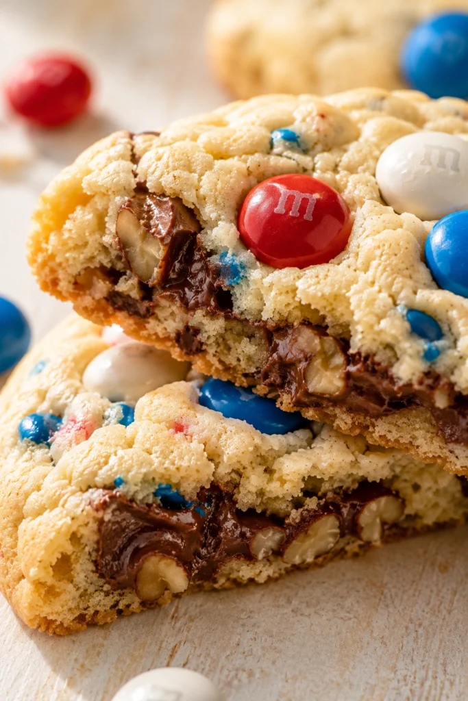 Red White and Blue M&M Cookies