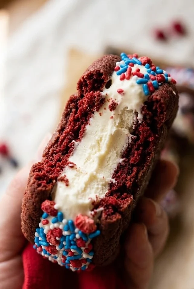 Patriotic Mini Ice Cream Sandwiches