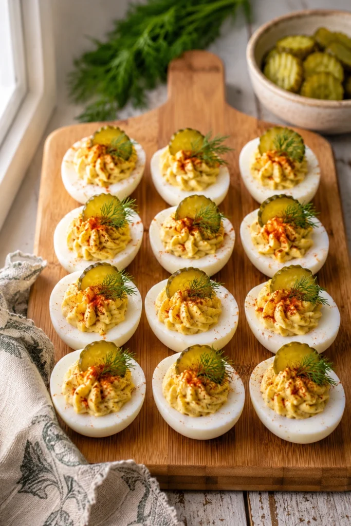 Dill Pickle Deviled Eggs