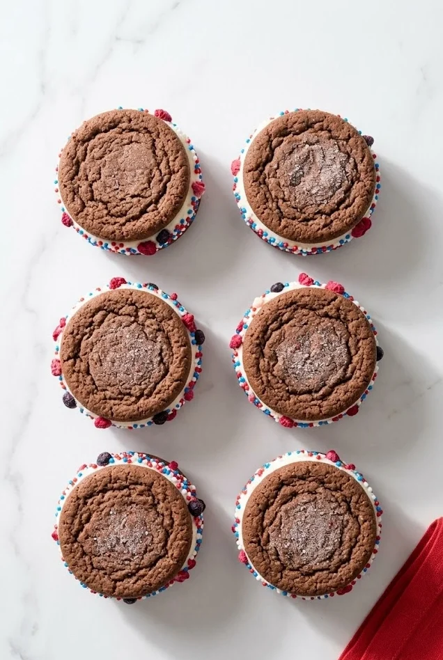 Patriotic Mini Ice Cream Sandwiches