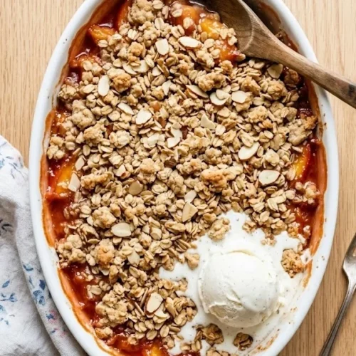 Gluten-Free Peach Crisp with Oats and Almonds