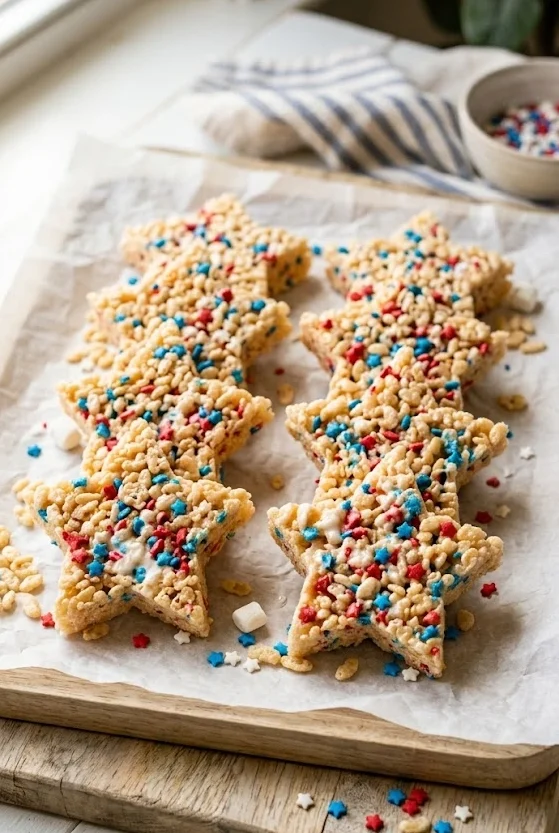 Red White Blue Rice Krispie Treat Stars
