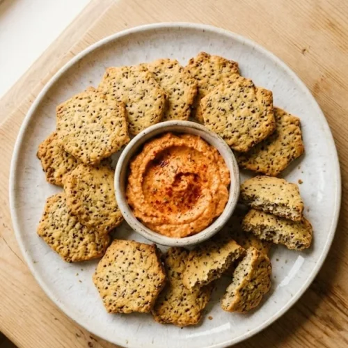 Homemade Almond Flour Chia Seed Crackers