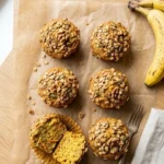 Banana Carrot Muffins with Granola Tops