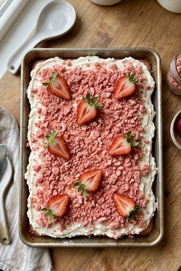 Strawberry Crunch Cake