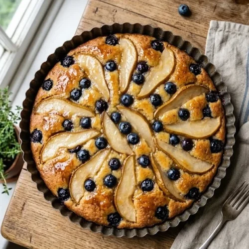 Easy Pear and Blueberry Cake