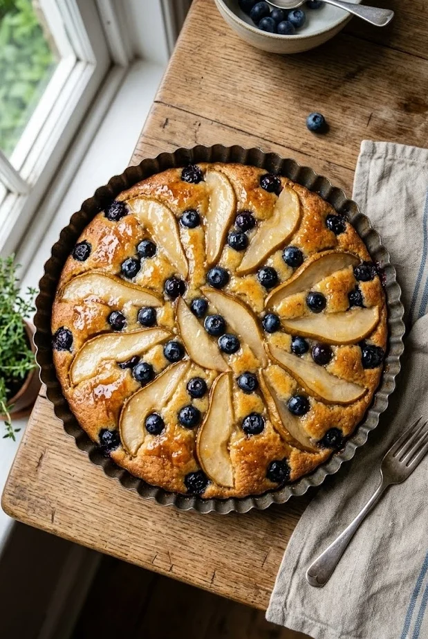 Easy Pear and Blueberry Cake