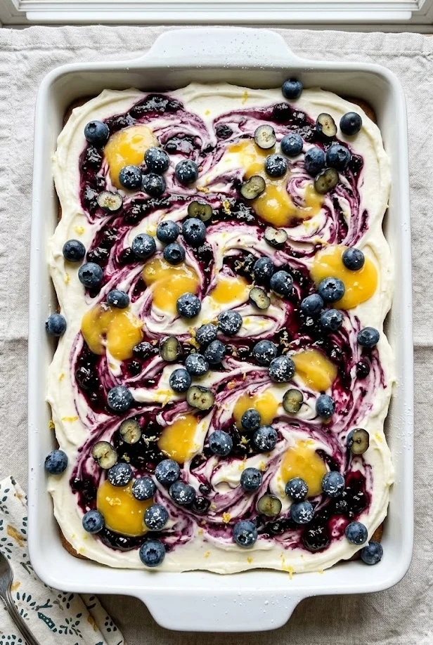 Blueberry Swirled Lemon Cake