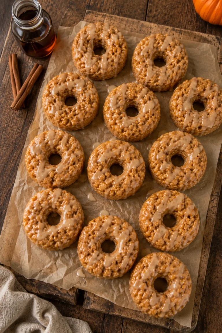 Pumpkin Rice Krispies Donuts
