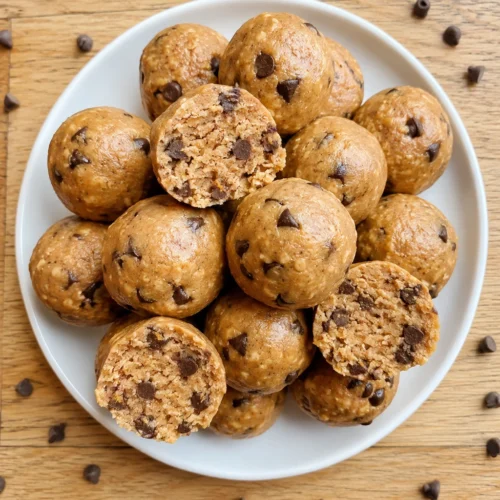 No Bake Peanut Butter Chocolate Chip Protein Balls