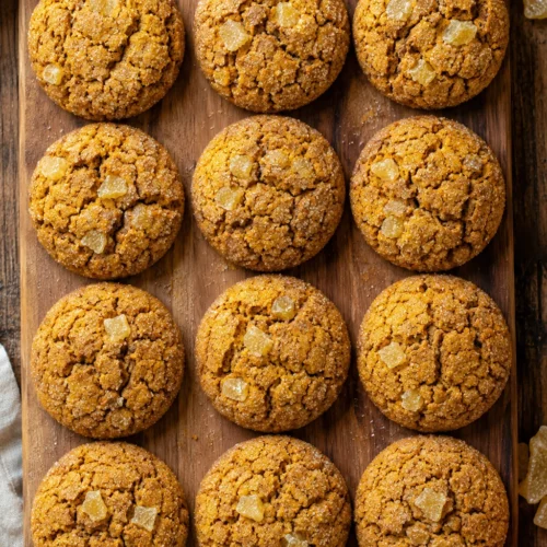 Chewy Pumpkin Cookies with Candied Ginger