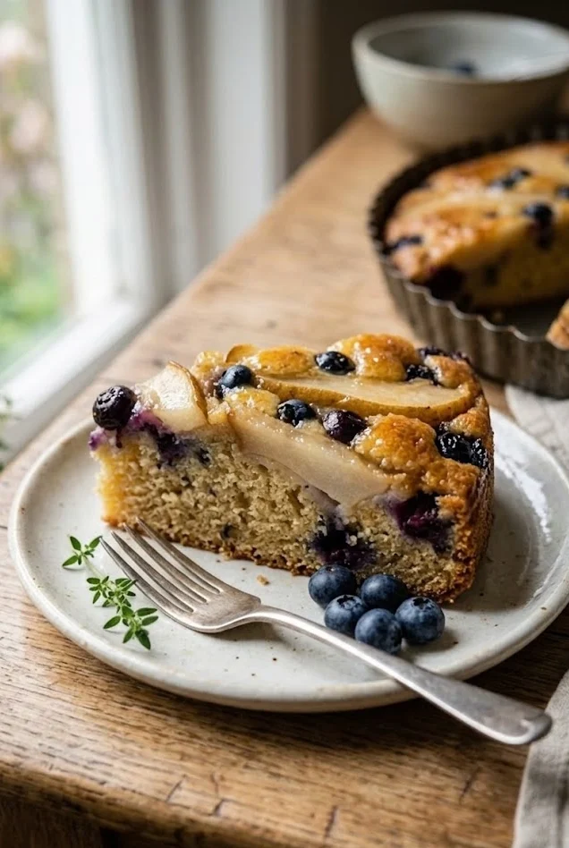 Easy Pear and Blueberry Cake