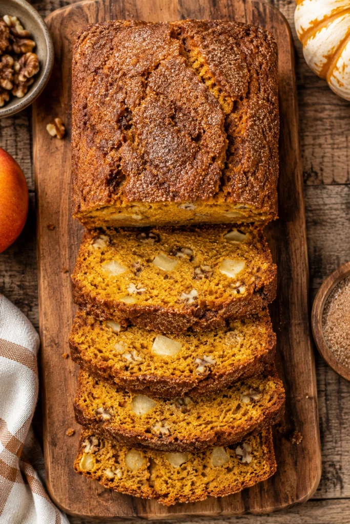 Vegan Pumpkin Bread with Apples