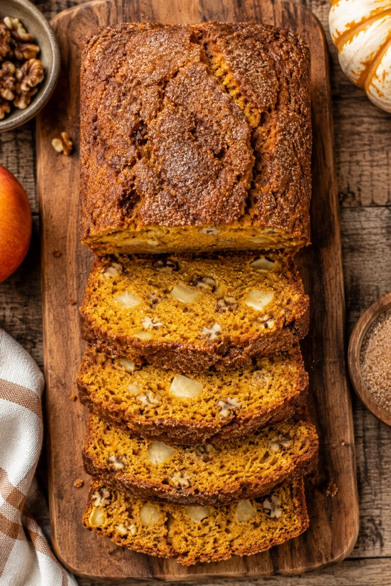 Vegan Pumpkin Bread with Apples