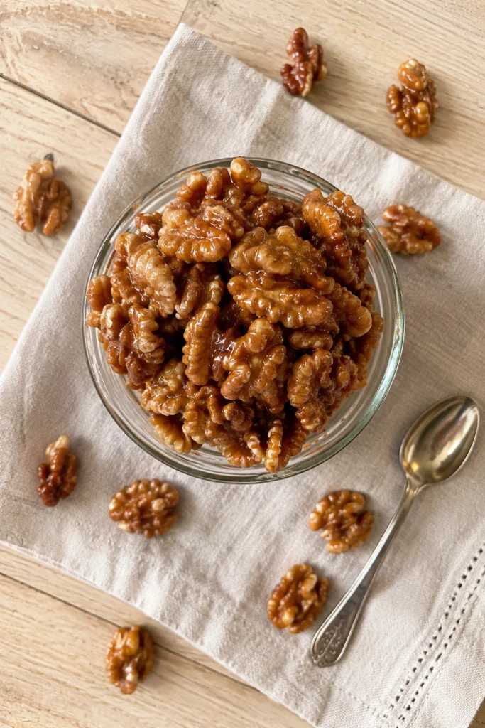 Easy Caramelized Walnuts with Maple Syrup