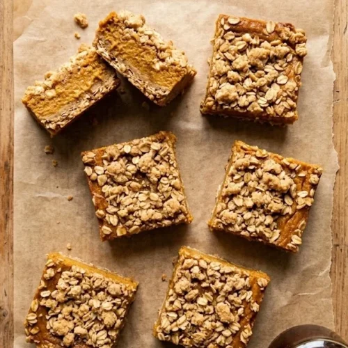 Oatmeal Crumble Pumpkin Pie Bars