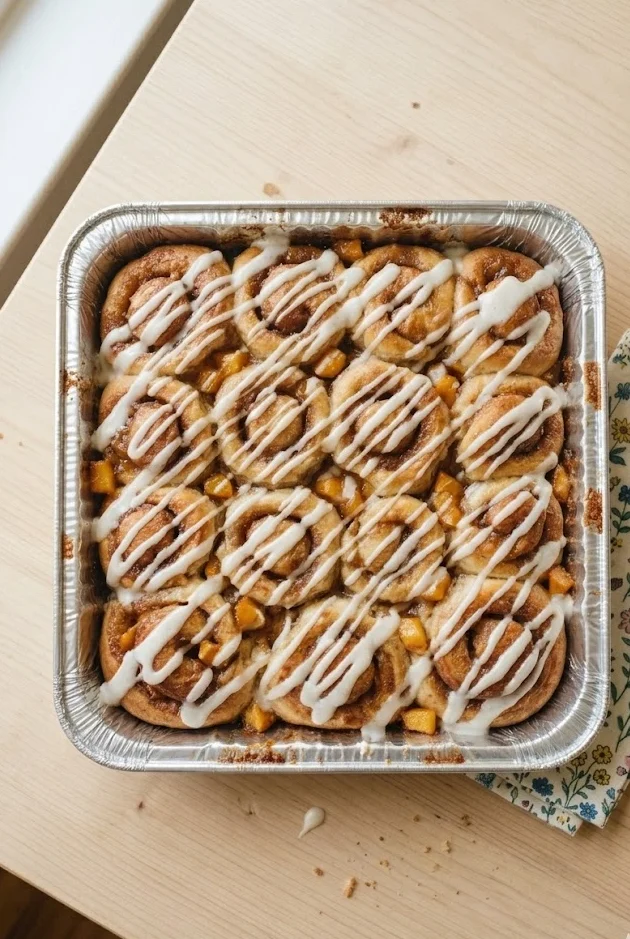 Cinnamon Sugar Peach Parker House Rolls