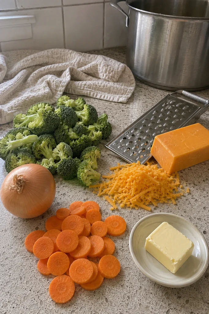Broccoli Cheddar Soup ingredients