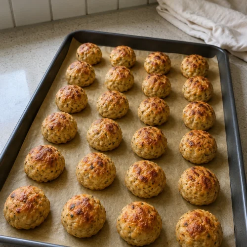 Baked Chicken Meatballs final shot