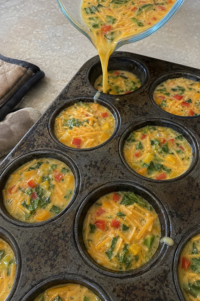 Process shot of Mini Egg Muffins