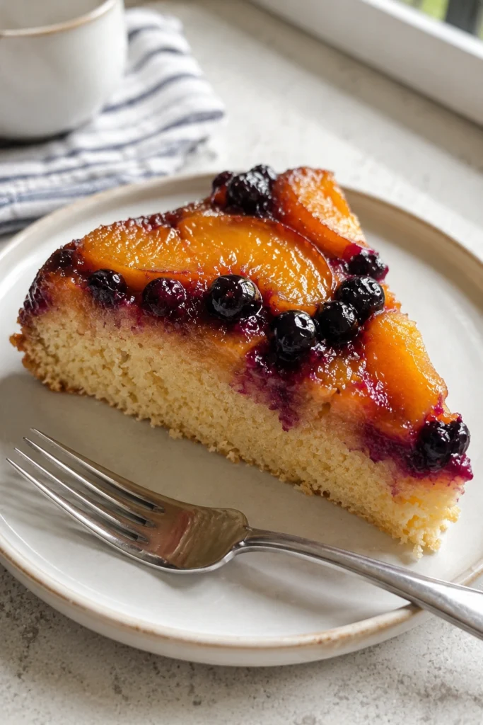 Peach Blueberry Upside Down Cake