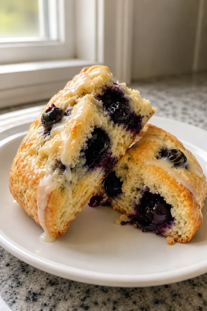 Honey Glazed Orange Blueberry Scones