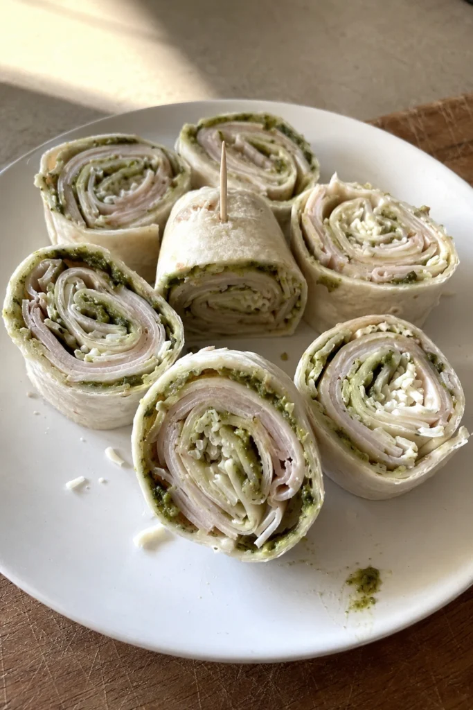 Hero shot of Turkey Pesto Pinwheels