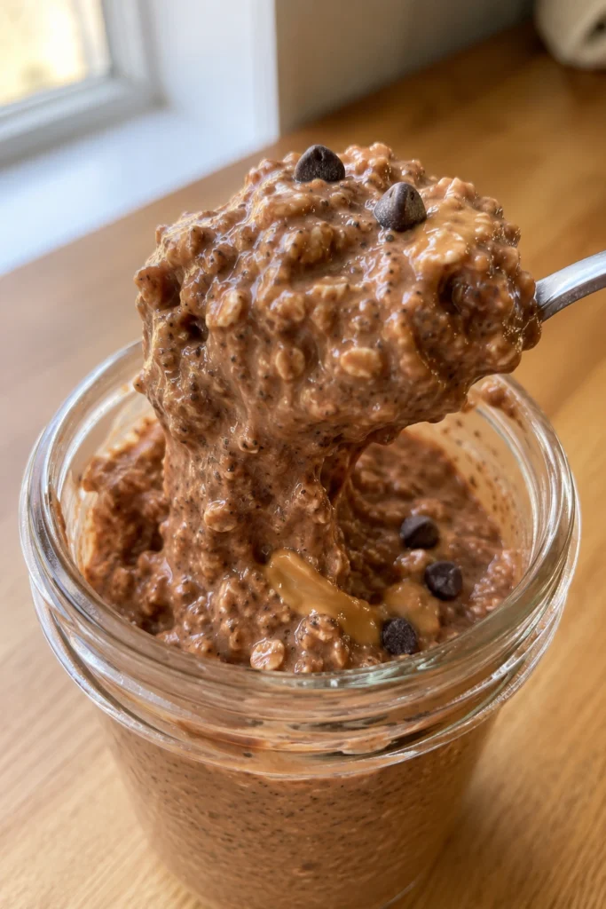 Healthy Chocolate Peanut Butter Chia Oats