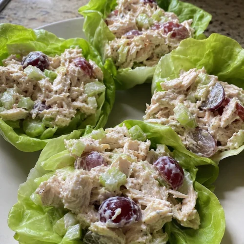 Healthy Chicken Salad Lettuce Wraps Final shot