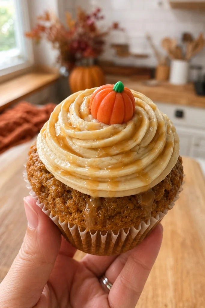 Salted Caramel Pumpkin Muffins