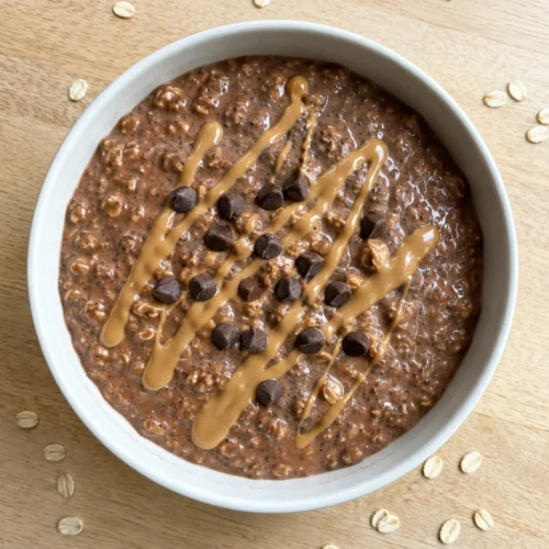 Healthy Chocolate Peanut Butter Chia Oats