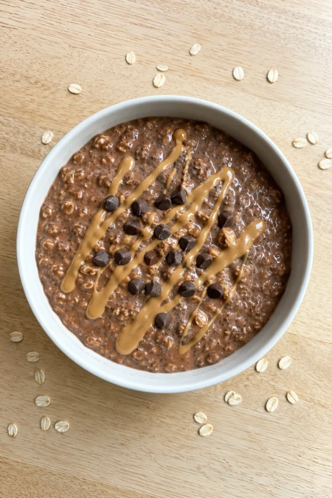 Healthy Chocolate Peanut Butter Chia Oats
