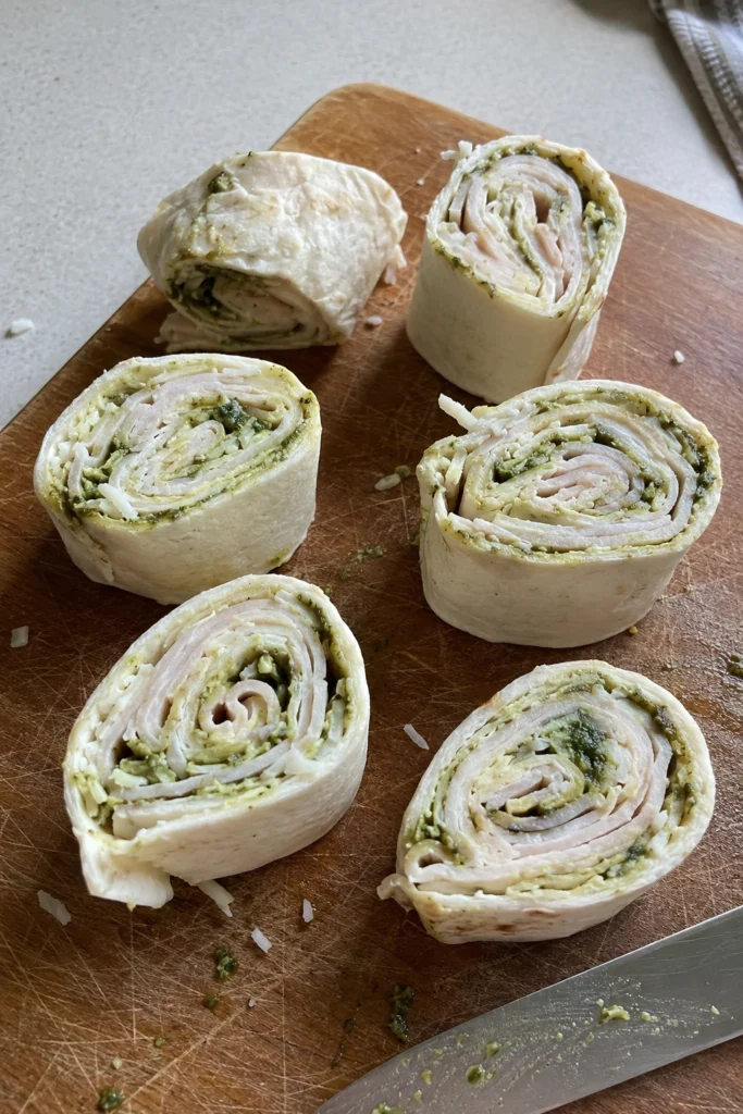 Final shot of Turkey Pesto Pinwheels