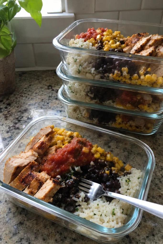 Healthy Chicken Burrito Bowls Final shot