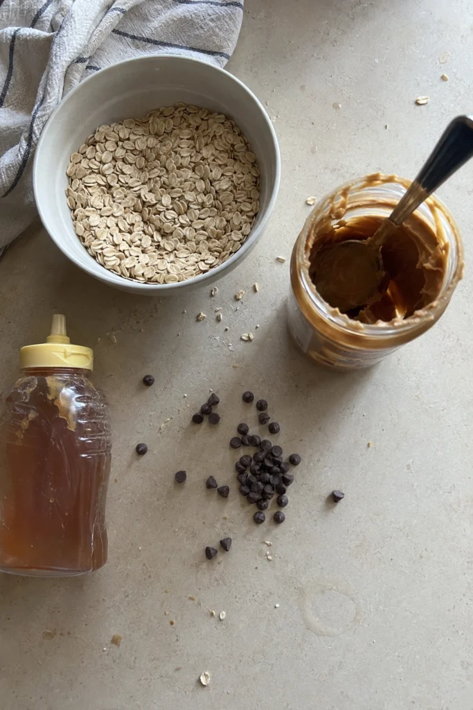 Ingredients shot of No-Bake Peanut Butter Energy Balls