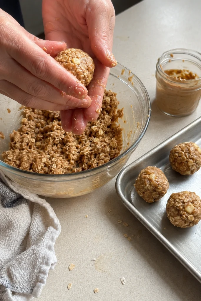 Apple Peanut Butter Energy Bites Process