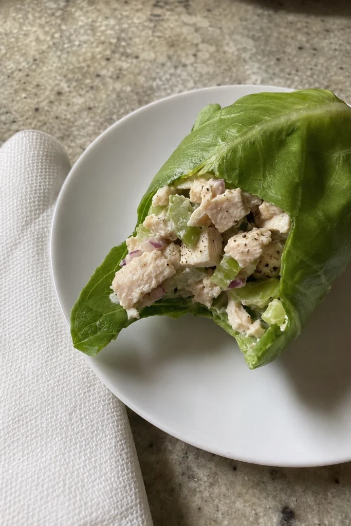 Healthy Chicken Salad Lettuce Wraps Hero shot 