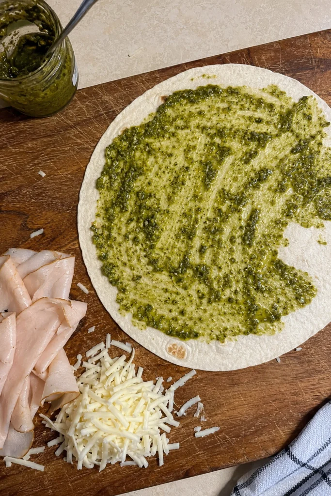 Ingredients of Turkey Pesto Pinwheels