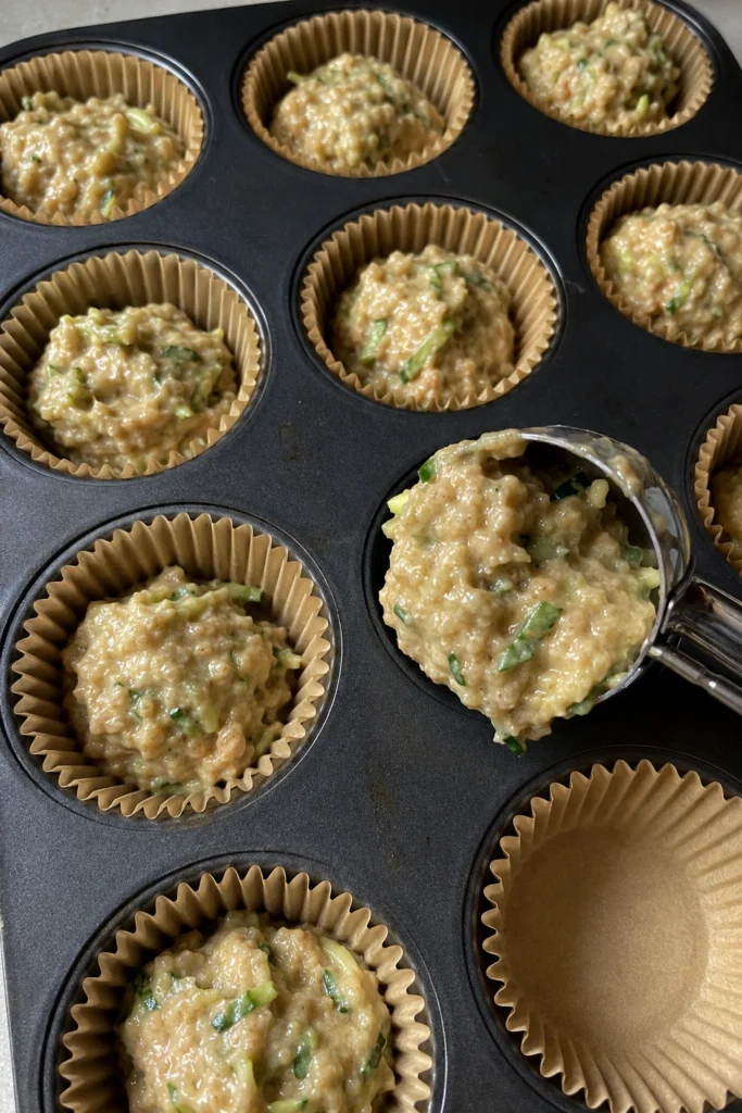 Healthy Zucchini Muffins Process