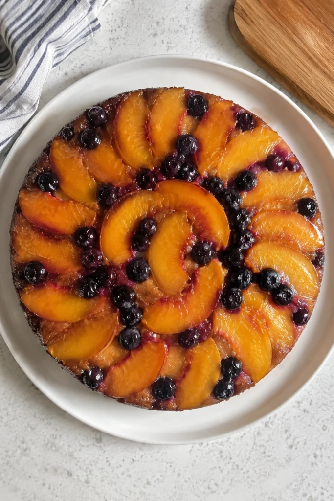 Peach Blueberry Upside Down Cake