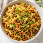 Top Shot of Egg Roll in a Bowl